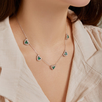 [Solara Jewelry ]煌めくファイブハートネックレス