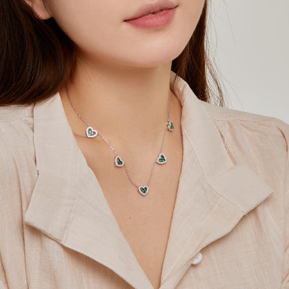 [Solara Jewelry ]煌めくファイブハートネックレス