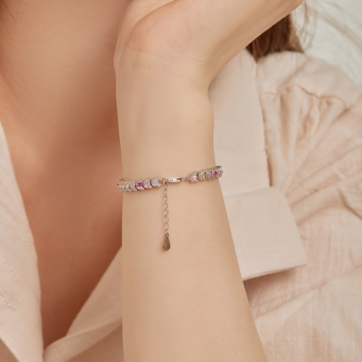 [Solara Jewelry ]華奢なカラフル・マルチカット・デイリーブレスレット