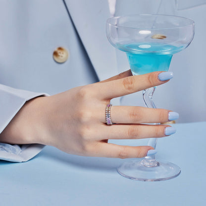 [Solara Jewelry ]Extravaganter opulenter Cocktailring mit Smaragd-Schliff