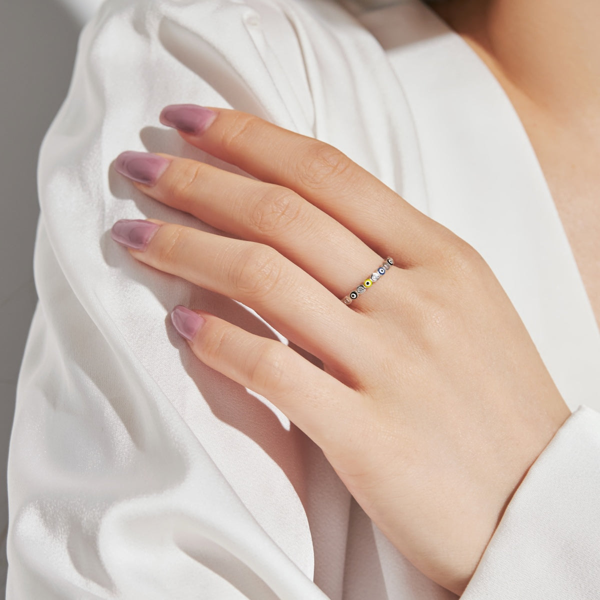 [Solara Schmuck] Funkelnder lebendiger runder Alltagsring