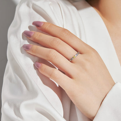 [Solara Jewelry ]きらめく鮮やかなラウンドシェイプのデイリーリング