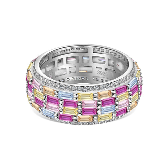 [Solara Jewelry ]Strahlender farbiger Radiant-Cut-Alltagsring