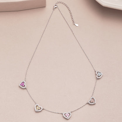 [Solara Jewelry ]煌めくファイブハートネックレス
