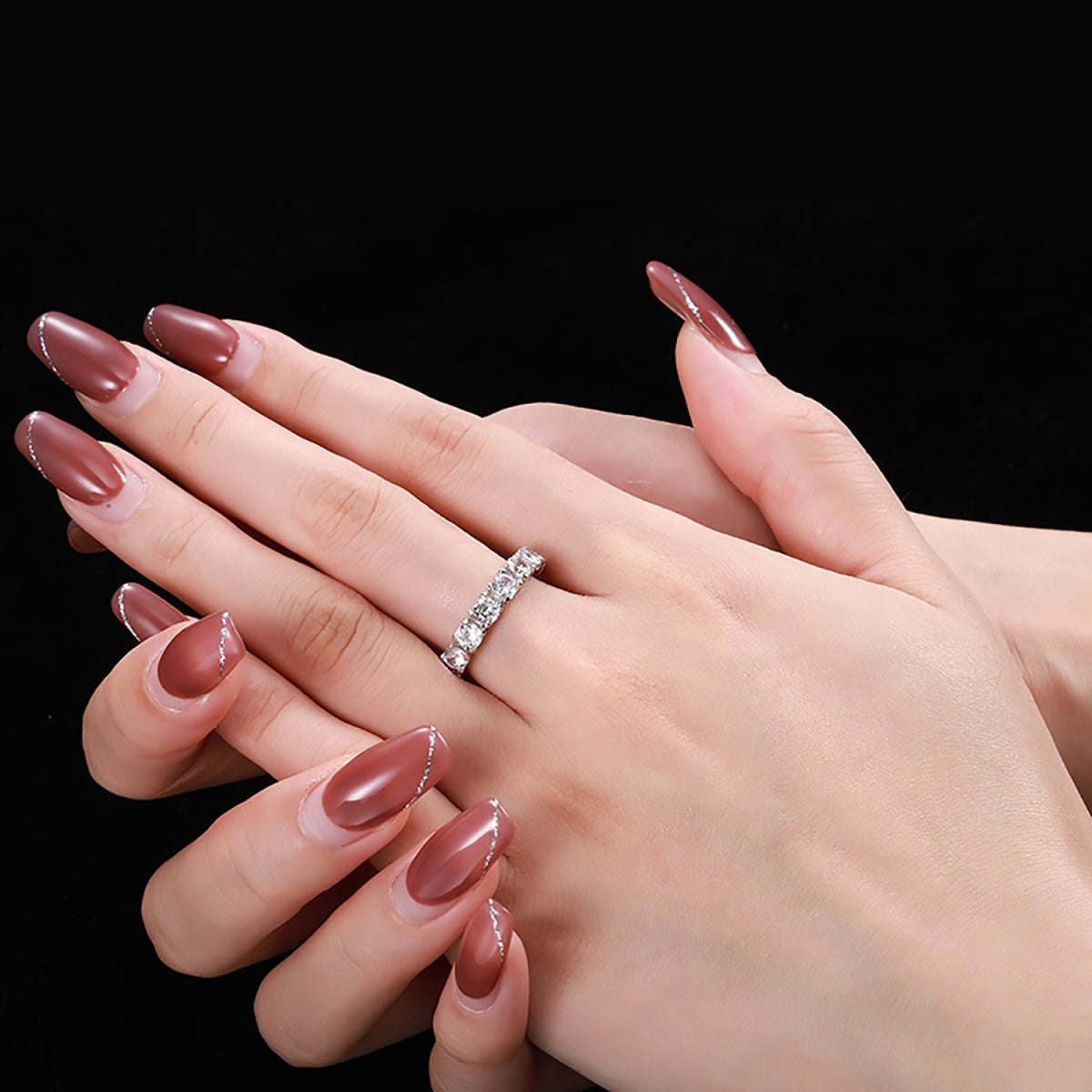 [Solara Jewelry ]Eternity Tennisring mit rundem Schliff