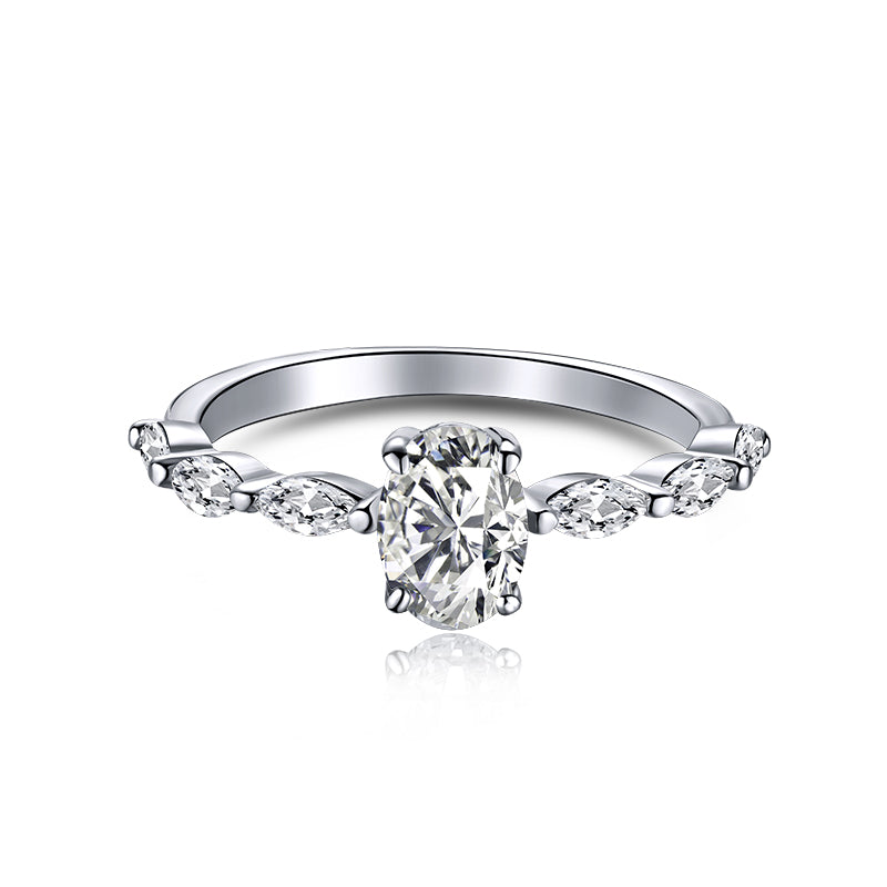 [Solara Jewelry ]0.75カラット ラグジュアリーで鮮やかなエロンゲーテッド クッションカット デイリーリング