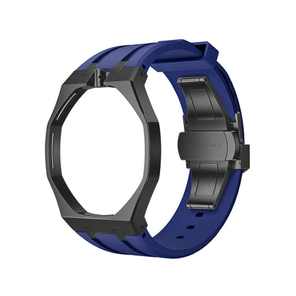 Eiche Pop Schwarz Stahl Silikonarmband