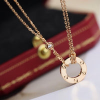 [Solara Jewelry ]LOVE NECKLACE ADJUSTABLE ROSE GOLD 2 DIAMOND