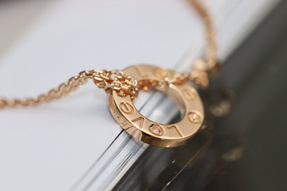 [Solara Jewelry ]LIEBESHALSKETTE VERSTELLBAR ROSÉGOLD 2 DIAMANTEN