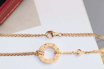 [Solara Jewelry ]LIEBESHALSKETTE VERSTELLBAR ROSÉGOLD 2 DIAMANTEN