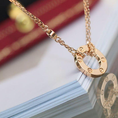 [Solara Jewelry ]LIEBESHALSKETTE VERSTELLBAR ROSÉGOLD 2 DIAMANTEN