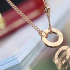 [Solara Jewelry ]LOVE NECKLACE ADJUSTABLE ROSE GOLD 2 DIAMOND
