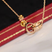 [Solara Jewelry ]LOVE NECKLACE PINK GOLD AND SILVER