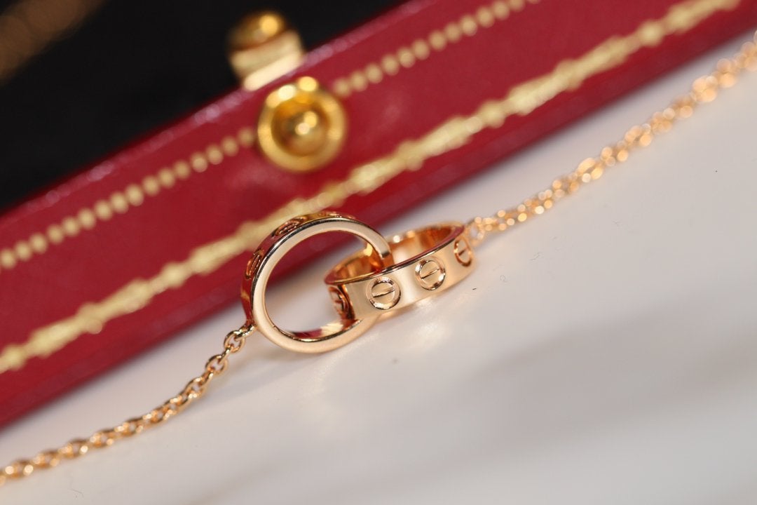 [Solara Jewelry ]LOVE NECKLACE PINK GOLD AND SILVER