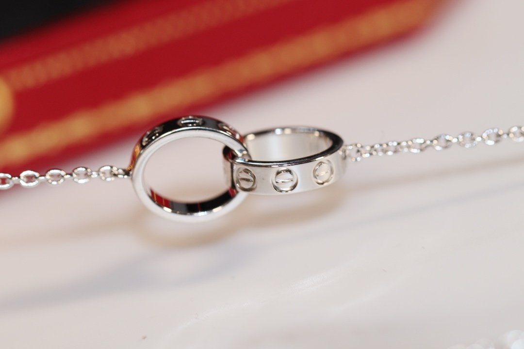 [Solara Jewelry ]LOVE NECKLACE PINK GOLD AND SILVER