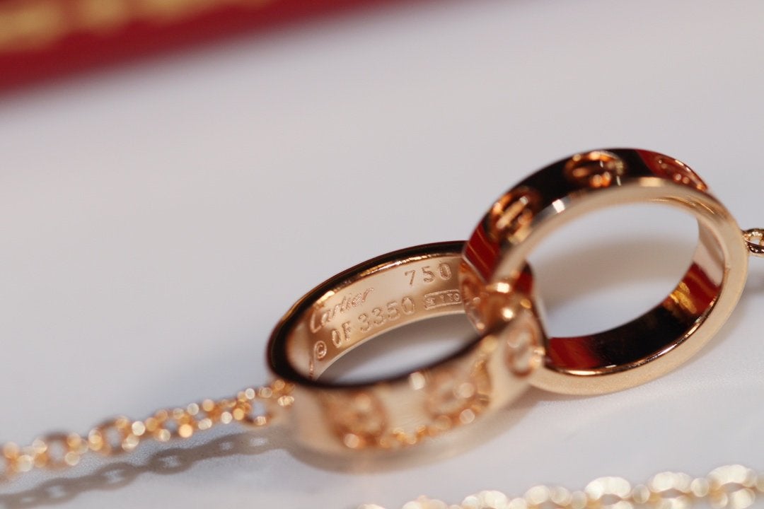 [Solara Jewelry ]LOVE NECKLACE PINK GOLD AND SILVER