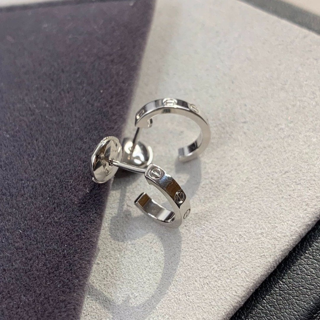 [Solara Jewelry ]LOVE EARRINGS 2.65MM SILVER