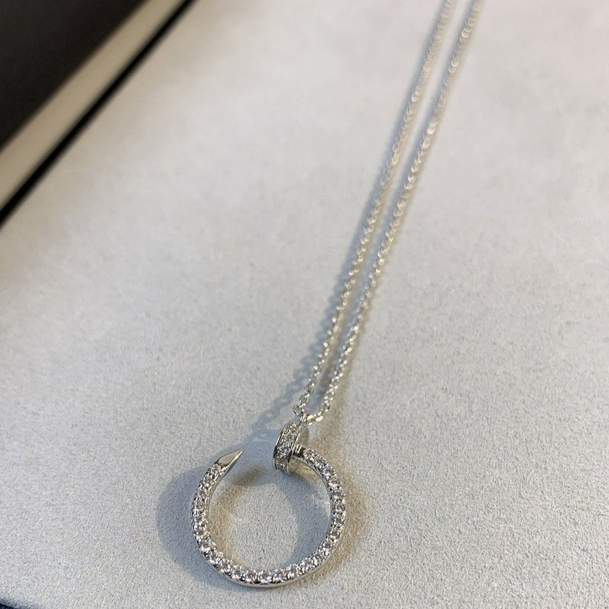 [Solara Jewelry ]JUSTE NECKLACE SILVER DIAMONDS