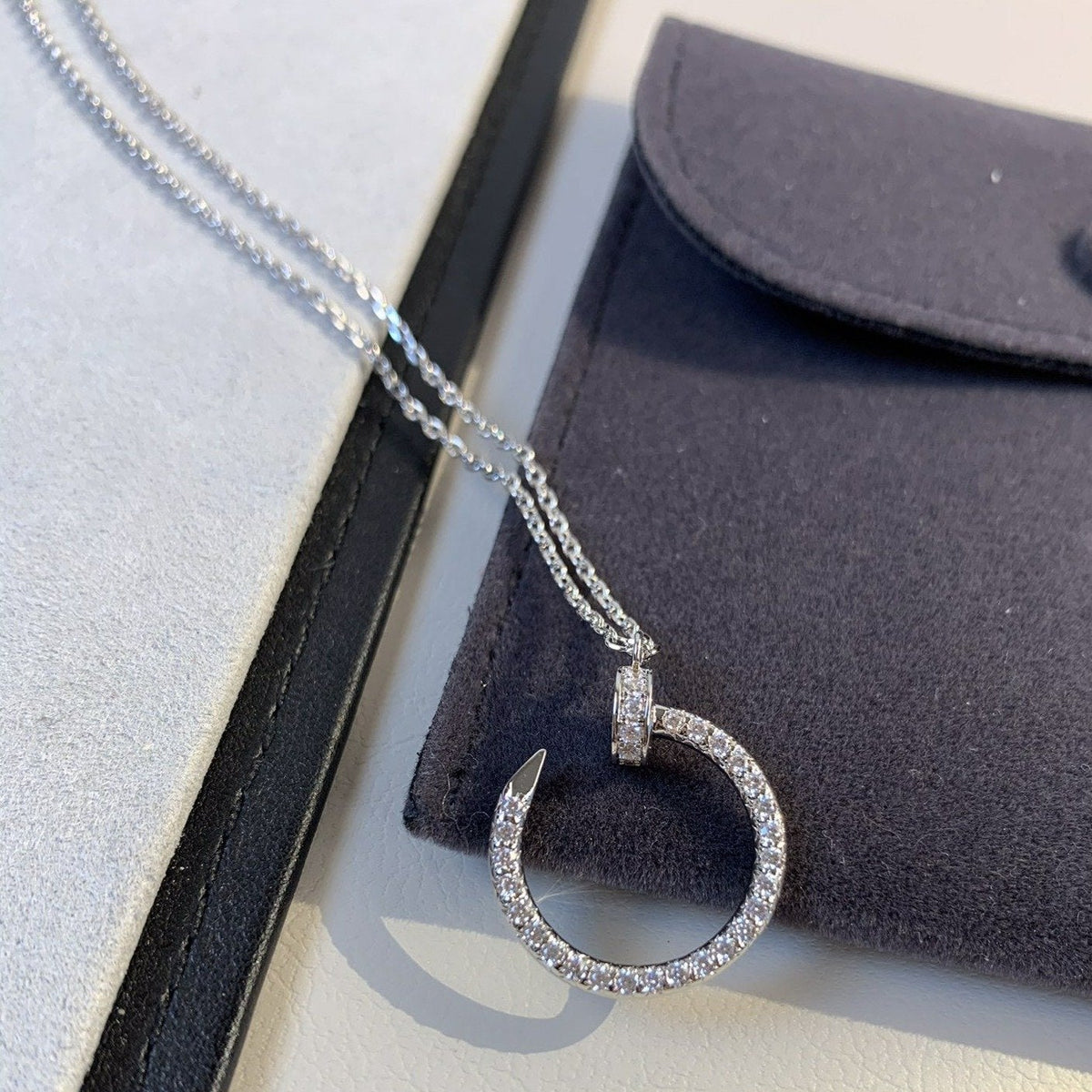[Solara Jewelry ]JUSTE NECKLACE SILVER DIAMONDS