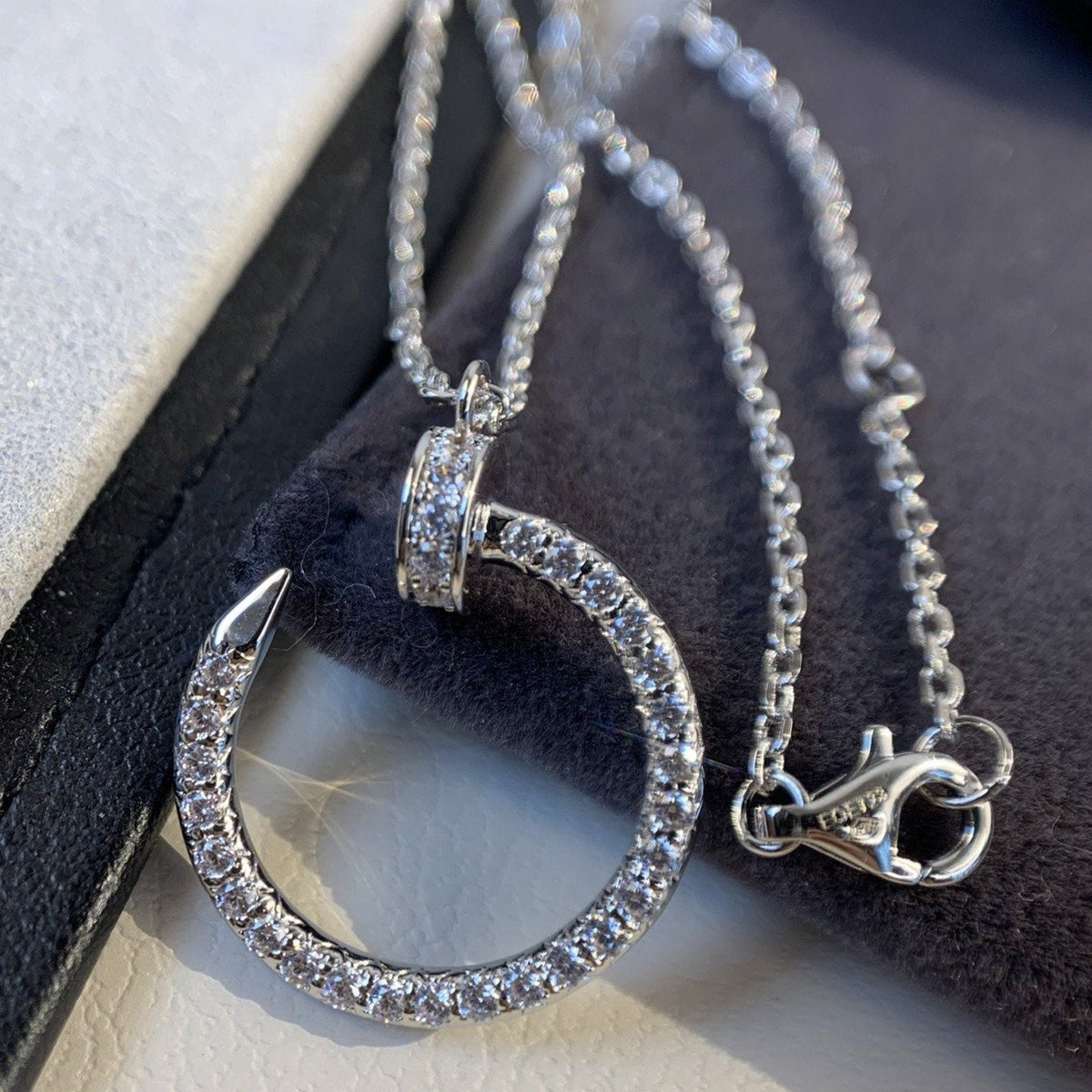 [Solara Jewelry ]JUSTE NECKLACE SILVER DIAMONDS