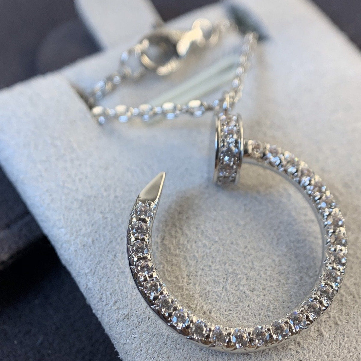 [Solara Jewelry ]JUSTE NECKLACE SILVER DIAMONDS