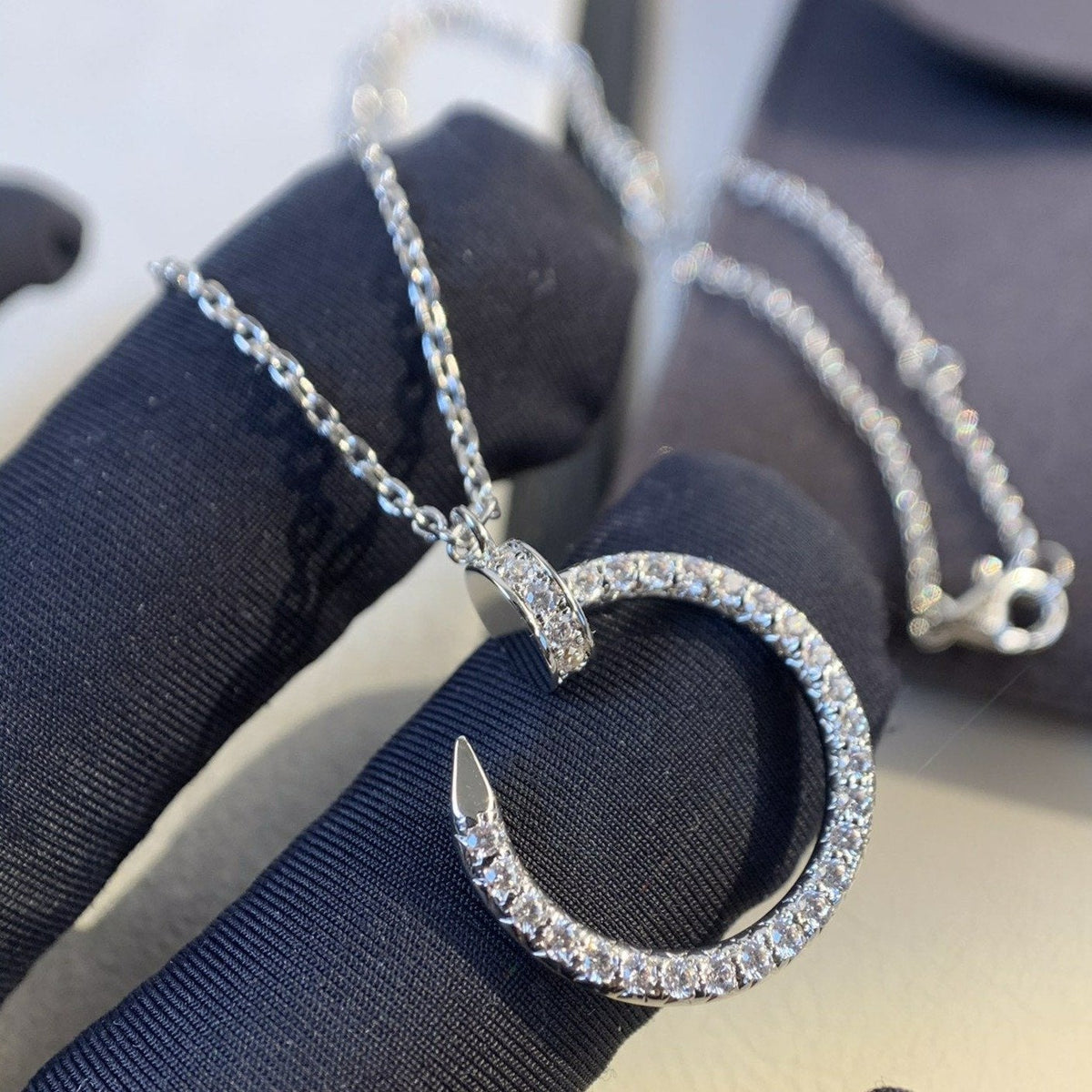 [Solara Jewelry ]JUSTE NECKLACE SILVER DIAMONDS