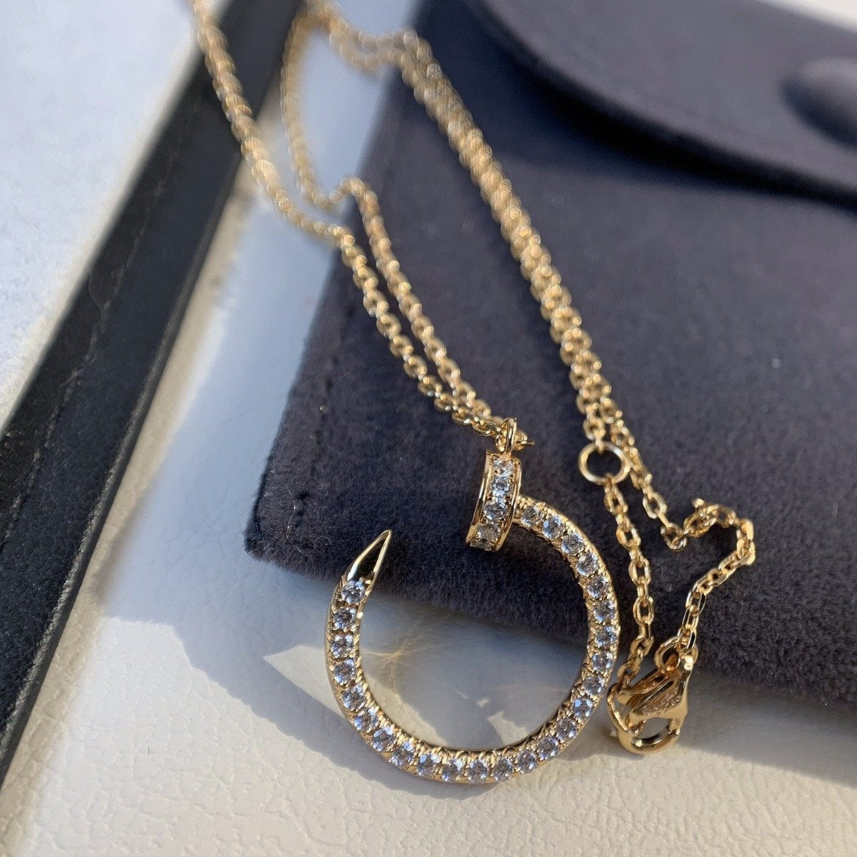 [Solara Jewelry ]JUSTE NECKLACE PINK GOLD DIAMONDS