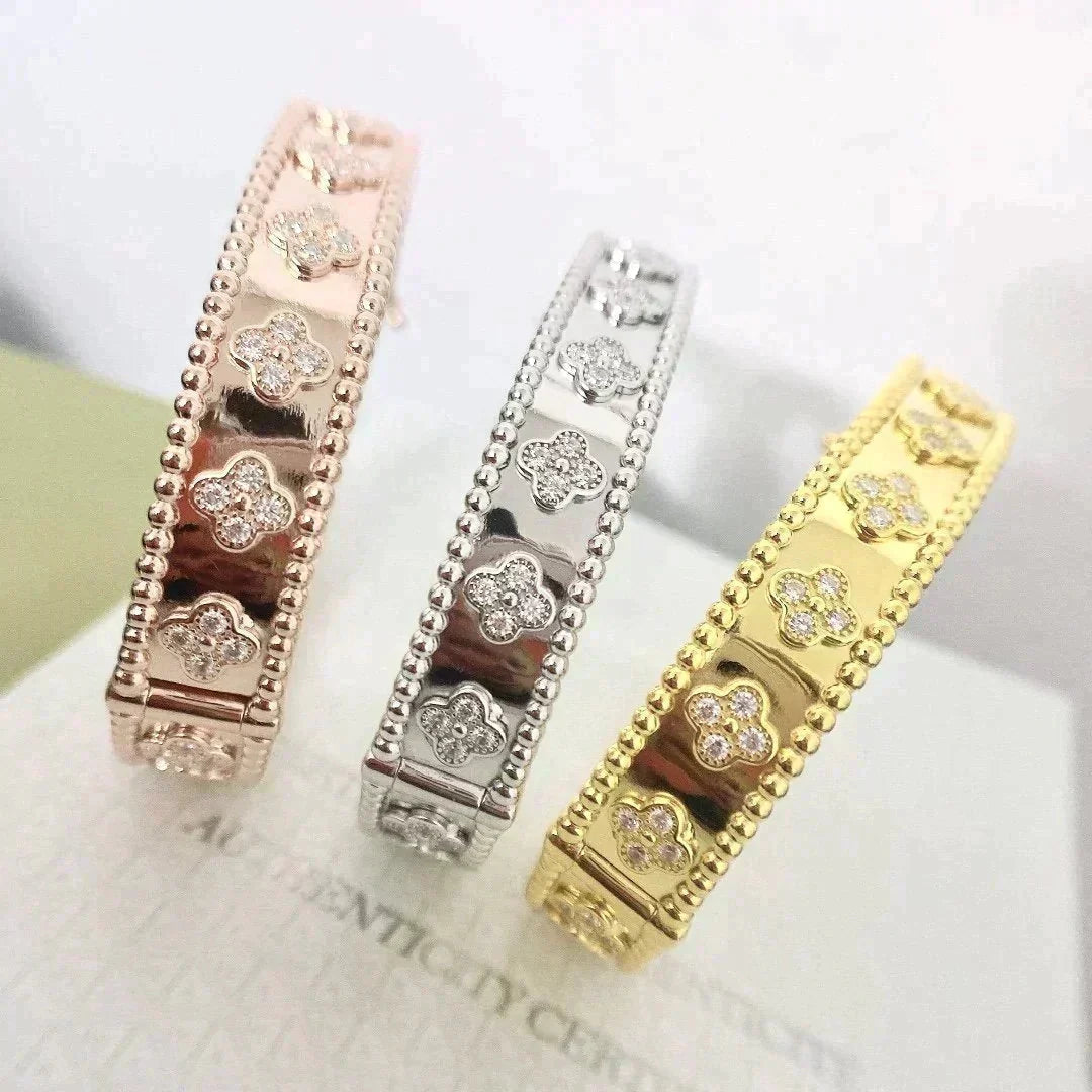 [Solara Jewelry ]クローバーブレスレット 8MM ダイヤモンド