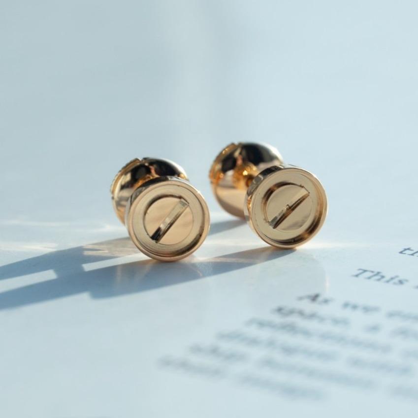 [ソララジュエリー] LOVEイヤリング ピンクゴールド 10MM