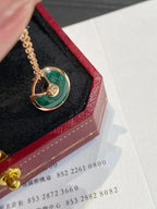 [Solara Jewelry ]アミュレット ローズゴールド マラカイト ネックレス
