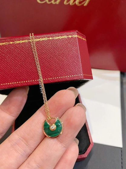 [Solara Jewelry ]HALSKE MALACHIT ROSÉGOLD AMULETT