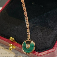 [Solara Jewelry ]AMULETTE ROSE GOLD MALACHITE NECKLACE