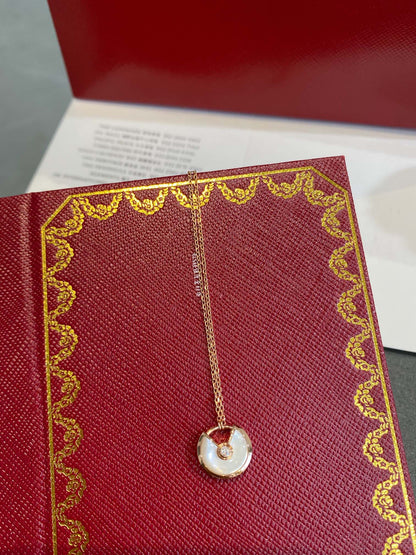 [Solara Jewelry ]AMULETTE ROSEGOLD-PERLMUTT-HALSKETTE