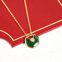 [Solara Jewelry ]AMULETTE GOLD MALACHITE NECKLACE