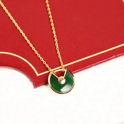 [Solara Jewelry ]アミュレット ゴールド マラカイト ネックレス