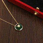 [Solara Jewelry ]アミュレット ゴールド マラカイト ネックレス