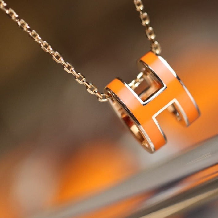 [Solara Jewelry ]POP H PEDANT PINK GOLD