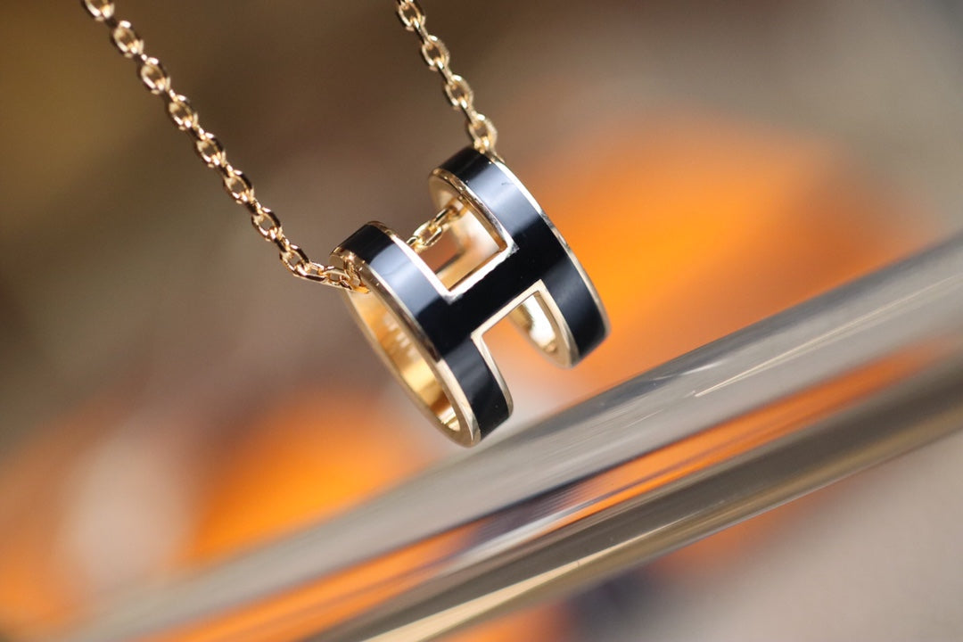 [Solara Jewelry ]POP H PEDANT PINK GOLD