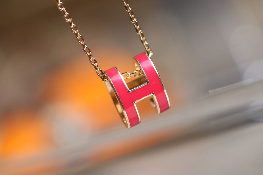 [Solara Jewelry ]POP H PEDANT PINK GOLD