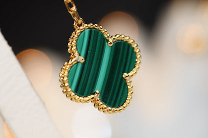 [Solara Jewelry ]CLOVER EARRINGS GOLD MALACHITE DIAMOND 3 MOTIF