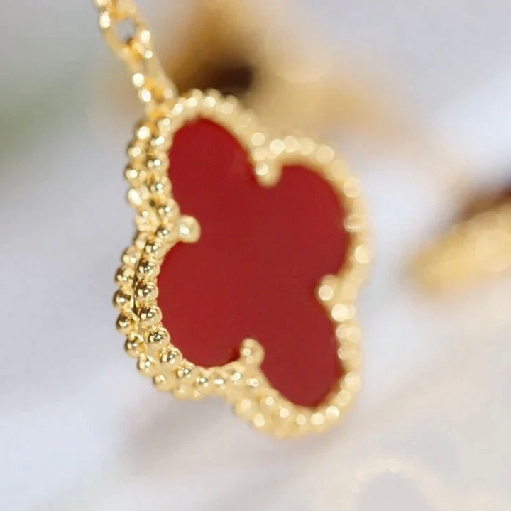 [Solara Jewelry ]CLOVER  2 MOTIF  TIGER EYE CARNELIAN EARRINGS