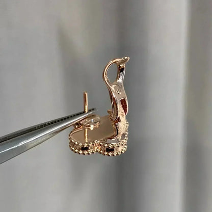 [Solara Jewelry ]KLEEBÜTE MEDIUM 1 MOTIVE ROSA PERLMUTT DIAMANT OHRRINGE