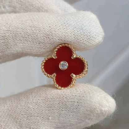 [Solara Jewelry] KLEEBALL MEDIUM 1 MOTIVE CARNELIAN DIAMANT Ohrringe