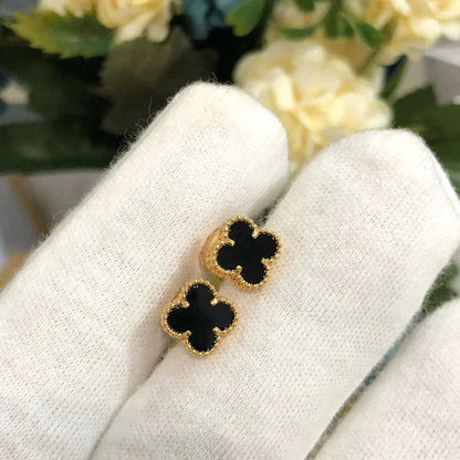 [Solara Jewelry ]CLOVER MINI 9.5MM BLACK MOP EARRINGS