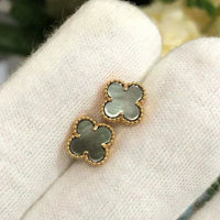 [Solara Jewelry ]CLOVER MINI 9.5MM GRAY MOP EARRINGS