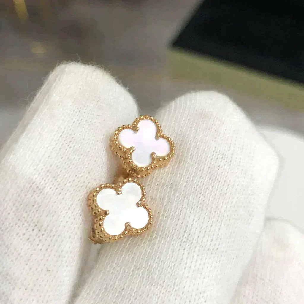 [Solara Jewelry ]CLOVER MINI 9.5MM WHITE MOP EARRINGS