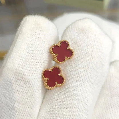 [Solara Jewelry ]KLEEBELATT-MINI-OHRRINGE 9,5MM AUS CARNELIAN