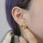 [Solara Jewelry ]CLOVER MEDIUM 1 MOTIFS LASER EARRINGS
