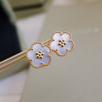 [Solara Jewelry ]LUCKY PINK GOLD WHITE MOP EARRINGS