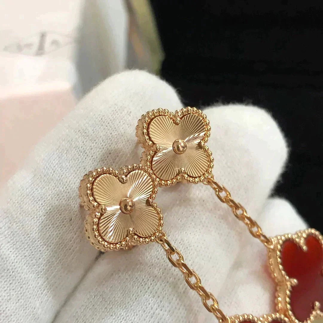 [Solara Jewelry ]CLOVER 2 MOTIV LASER-KARNEOL-OHRRINGE